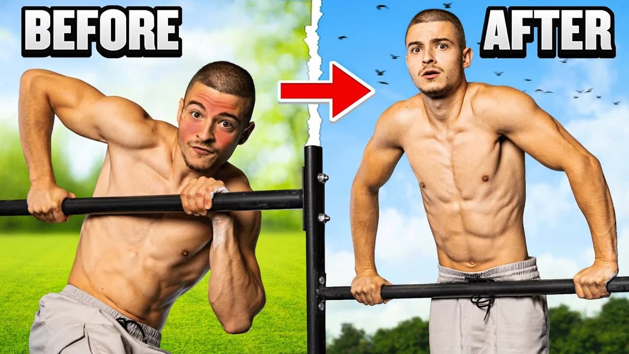 Daniel Hristov demonstrating a false grip muscle-up transition on a pull-up bar during training