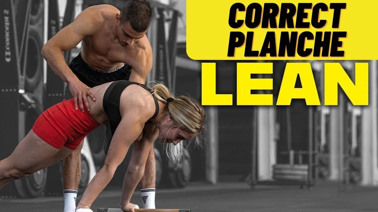 Daniel Hristov demonstrating correct planche lean technique with locked elbows and forward shoulder protraction