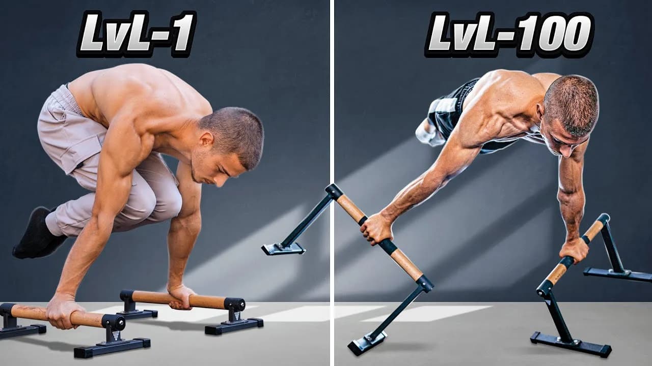 Daniel Hristov holding a full planche position with arms straight and body parallel to the ground
